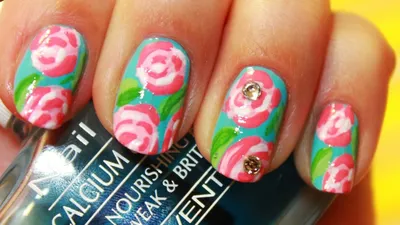 Маникюр \"ВЕСЕННЯЯ РОЗА\" | Nail Art - Spring rose - YouTube