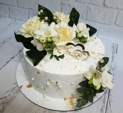 Свадебный торт на заказ "Нежные цветы"