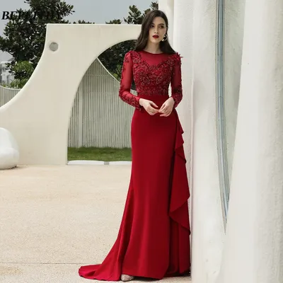 Женское кружевное вечернее платье BEPEITHY, красное платье с длинными  рукавами и круглым вырезом для выпускного вечера, модель 2023 года,  элегант... (Платья для особых случаев) купить на алиэкспресс недорого с  доставкой #1005001529878122