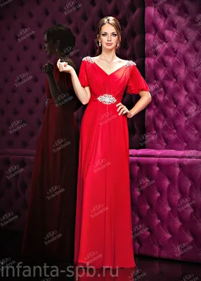 Вечернее струящиеся красное платье | платье на выпускной