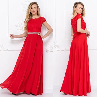 Вечернее красное платье в пол норма и большие размеры \"Невада\" /  anna-best.com