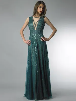 Вечернее платье изумрудного цвета BASIX BLACK LABEL D6624L green ✓ купить в  салоне Виктория!