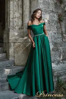 Купить вечернее платье 29231 g зеленого цвета по цене 25500 руб. в Москве в  интернет-магазине Принцесса