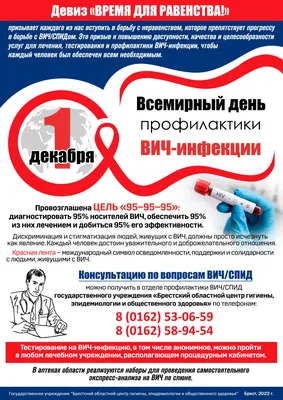 1 декабря - Всемирный день профилактики ВИЧ-инфекции