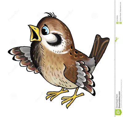 Птица воробья иллюстрация штока. иллюстрации насчитывающей ðºð»ñžð² -  83700235