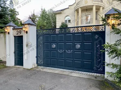 Откатные ворота для дома в Барвихе | Кузница \"Ковка на заказ\" Москва