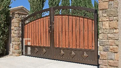 Ворота для дома с калиткой - 58 фото