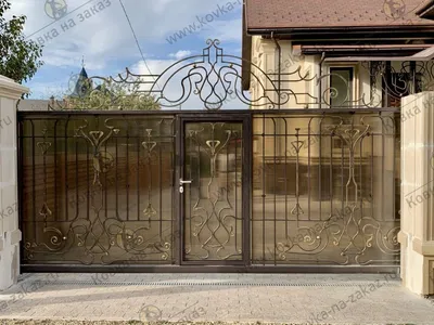 Откатные кованые ворота | Ворота, Дизайн, Дом