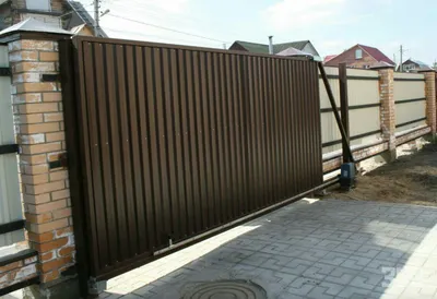 Откатные ворота из профнастила купить в Харькове с установкой от  производителя.