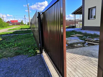 Откатные ворота 3500х2100 Комплект алюминиевой рамы под заполнение  профлистом — купить в Белгороде
