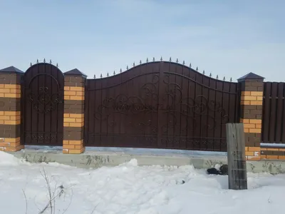 Кованые ворота, калитка с пиками и узорами - Художественная ковка в Тюмени