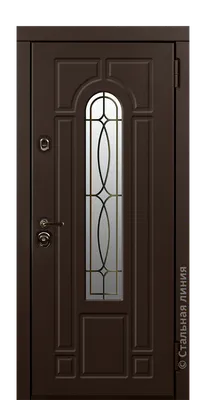 Витражная дверь входная в частный дом с верхней фрамугой DMW-014 - купить в  Москве по цене 7500 руб.