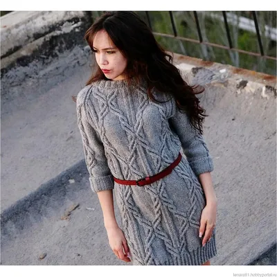 Вязаное платье свитер туника женское – купить в интернет-магазине  HobbyPortal.ru с доставкой