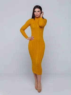 Желтое трикотажное платье - купить в интернет-магазине одежды Shapar