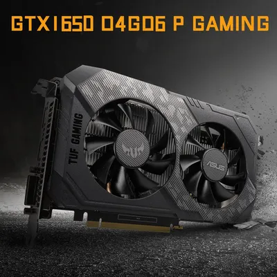 Видеокарта Asus TUF GTX1650 O4GD6 P GAMING GTX1650, графика GDDR6 4 Гб,  телефон с 6 контактами, два вентилятора, настольный графический процессор  GTX 1650 GPU, видеокарта ASUS TUF Gaming GeForce GTX 1650 OC