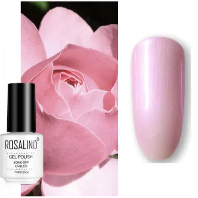 Гель-лак Rosalind X06 полупрозрачный розовый перламутр, 7 мл - купить по  лучшей цене в Украине ➤ KittyShop.com.ua
