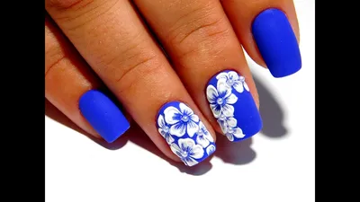 ТОП удивительный дизайн ногтей Маникюр гель лаком Объемные цветы - YouTube  | Модные ногти, Ногти, Синий маникюр