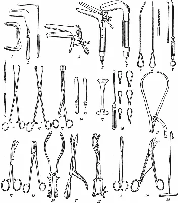 Набор инструментов для гинекологической операционной KLS Martin (пример) |  Уромед М