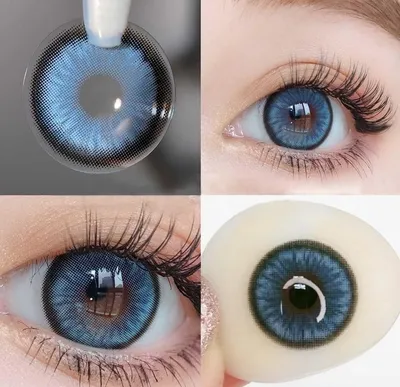 Контактные линзы цветные для глаз голубые Ekzzo 26557798 купить за 539 ₽ в  интернет-магазине Wildberries