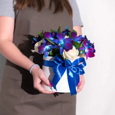 Фотообои Голубые орхидеи и кольца 3Д на заказ любой размер, код:13039 |  ЭкоПринт