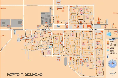 Подробная карта Усинска с домами и улицами, jpg-картинка. Усинск на карте  России - Усинец.ру - сайт города Усинска