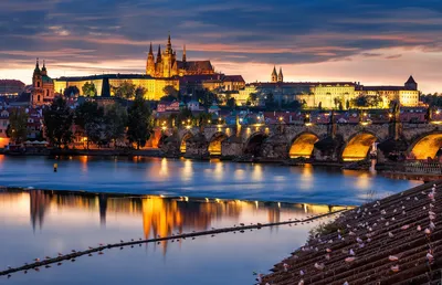 SpashScreen - Широкоформатные обои и заставки на рабочий стол - Красивый  город ,Чехия, Прага, мост, вид с всоты