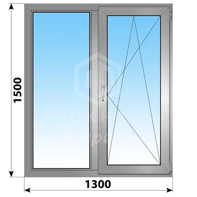 Двухстворчатое алюминиевое окно 1300x1500 Г-ПО - купить недорого в Москве,  фото, отзывы, цена от 29500 руб.