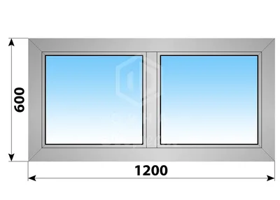Двухстворчатое алюминиевое окно 1200x600 Г-Г - купить недорого в Москве,  фото, отзывы, цена от 9100 руб.