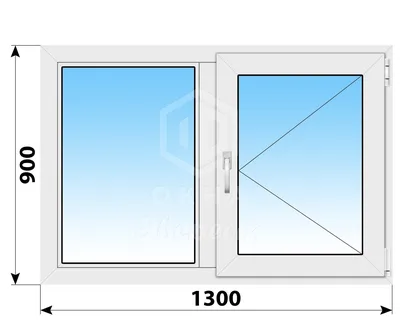 Двухстворчатое пластиковое окно 1300x900 Г-П - купить недорого в Москве,  фото, отзывы, цена от 7500 руб.