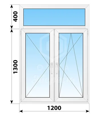 Двухстворчатое пластиковое окно с глухой фрамугой 1200x1700 П-ПО - купить  недорого в Москве, фото, отзывы, цена от 13700 руб.