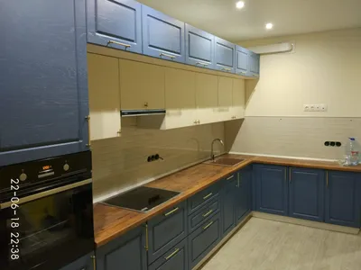 Синяя угловая кухня - Мебель-Арт