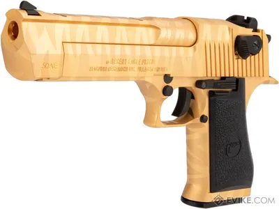 Пистолет для страйкбола WE-Tech Desert Eagle .50 AE с полностью металлическим газом и затвором от Cybergun (цвет: золотая тигровая полоса / зеленый газ / только пистолет), пистолеты для страйкбола, газовые пистолеты для страйкбола - Evike.com Airsoft Superstore