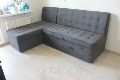 Раскладной угловой диван на кухню (Серый) на заказ. Размеры и материал на  выбор!