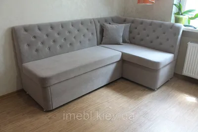 Угловой диван для кухни (Серый) на заказ. Размеры и материал на выбор!