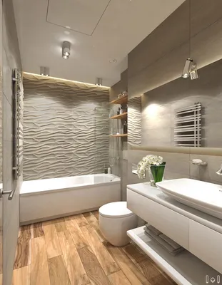 Дизайн прямоугольной ванной комнаты - 68 фото