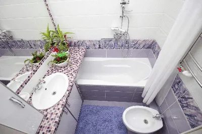 Дизайн маленькой ванной комнаты в хрущевке - 59 фото
