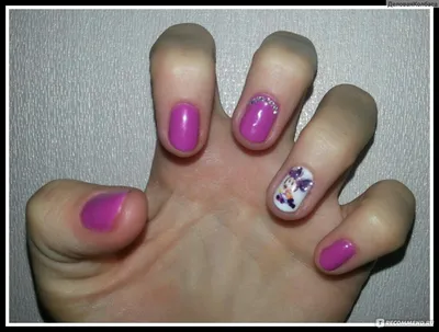Фиолетовые ногти с цветами - 89 фото