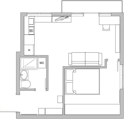 Как выжать максимум из 31 метра: две комнаты и рабочий уголок — INMYROOM |  Дом, План маленького дома, План дома