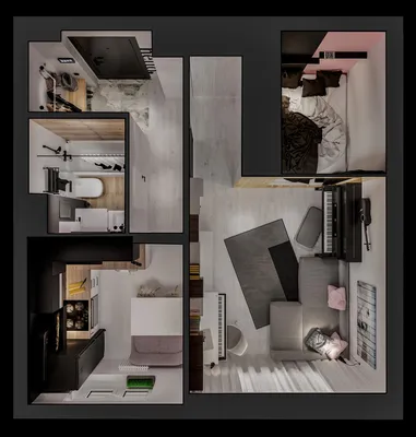 Дизайн однокомнатной квартиры 42 кв.м » Картинки и фотографии дизайна  квартир, домов, коттеджей