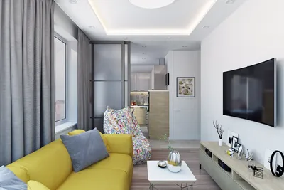 Проект однокомнатной квартиры общей площадью 35 кв м для семьи с двумя  детьми. | Маленькая квартира-студия. Дизайн интерьера