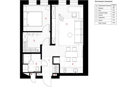Планировка квартиры 50 кв м фото | Макеты домов, Планировки, Дизайн  интерьера квартиры