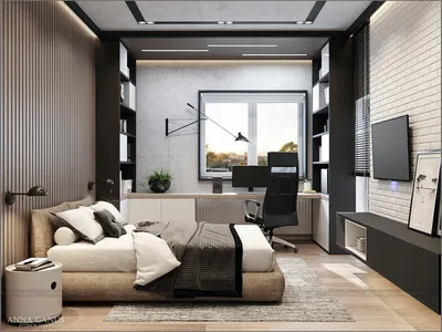 Комната подростка со своим гардеробом и балконом (Дизайнер интерьера Анна  Ганус) — Диванди