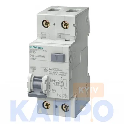 Диф. автомат SIEMENS AC, 1+N-P С40 5SU1356-1KK40 → в магазині КАПРО-Київ