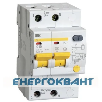 Диф.автомат IEK АД12 2Р, 10А, 30мА IEK — energokvant.com