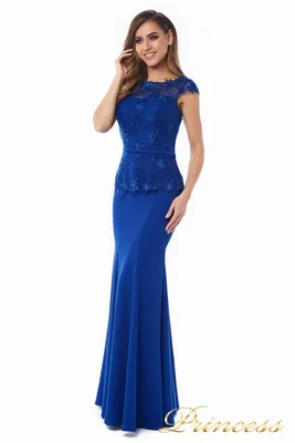 Купить вечернее платье 12084_royal цвета электрик по цене 30500 руб. в  Москве в интернет-магазине Принцесса