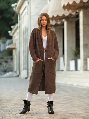 Кардиган женский длинный вязаный с воротником Manifesta Fashion 14875641  купить в интернет-магазине Wildberries