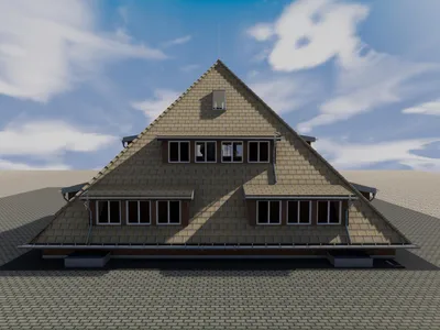 Готовый проект трехэтажного жилого дома - пирамиды (110)