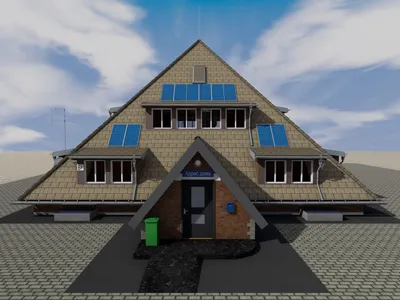 Готовый проект трехэтажного жилого дома - пирамиды (110)