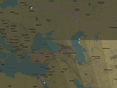 Из Минска лететь в Дубай меньше, чем в Египет? Как так получилось - смотрим  карту