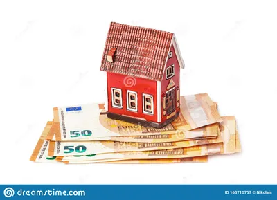 Евро дома и денег стоковое изображение. изображение насчитывающей  приобретение - 163710757